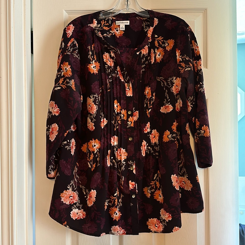 Croft & Barrow size L pleated blouse